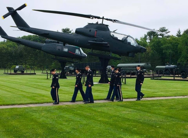 Soldiers tour the Equipment Park at the Fort McCoy Commemorative Area in June.