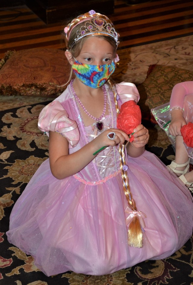 Princess Olive was dressed for the occasion in her finery and jewels at Quarters 1 royal event held at Rock Island Arsenal, Illinois, July 17.
