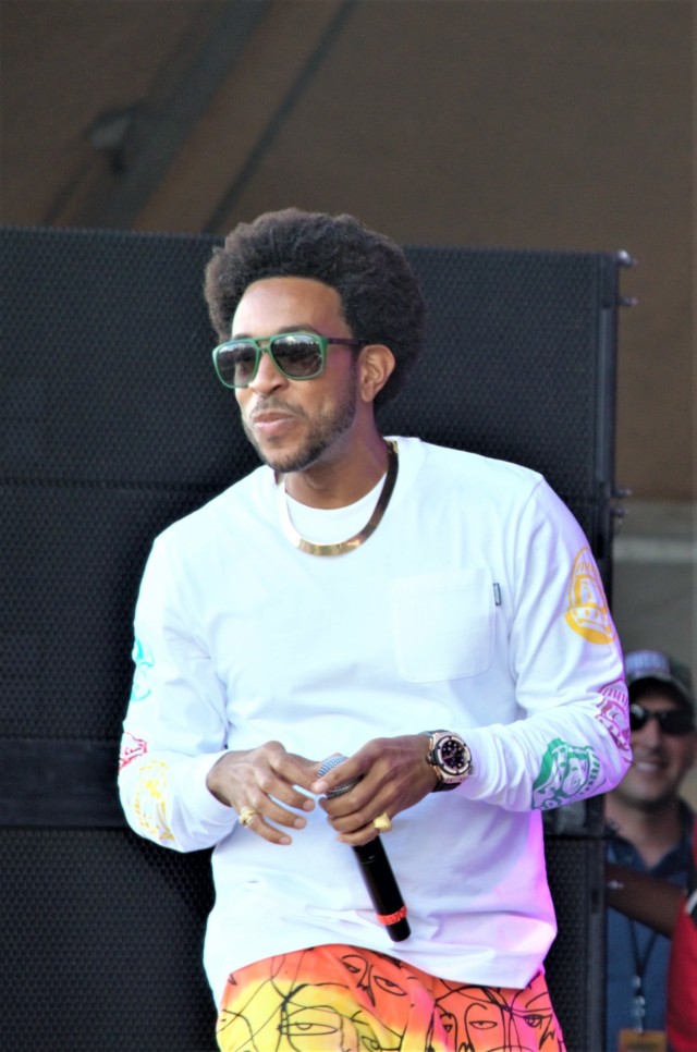 Ludacris performs during Fort Wainwright's summer concert June 5. The outdoor concert featured performances by rapper and movie star Chris "Ludacris" Bridges, country singer Brantley Gilbert, and comedian Ronnie Jordan. (Photo by Eve Baker, Fort...