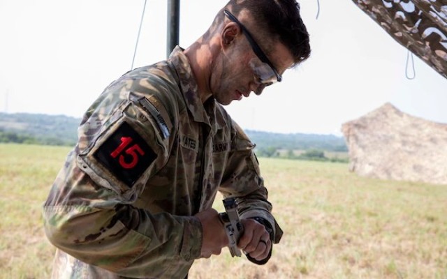 U.S. Army Spc. Matthew Yates, a Soldier assigned to III Corps, disassembles, reassembles, and performs a functions check of a M17 pistol as part of the Warrior Tasks and Battle Drills during the second day of the 2021 Forces Command Best Warrior...