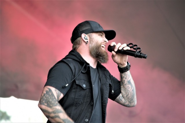 Brantley Gilbert performs during Fort Wainwright's summer concert June 5. The outdoor concert featured performances by rapper and movie star Chris "Ludacris" Bridges, country singer Brantley Gilbert, and comedian Ronnie Jordan. (Photo by Eve Baker, Fort Wainwright Public Affairs Office)