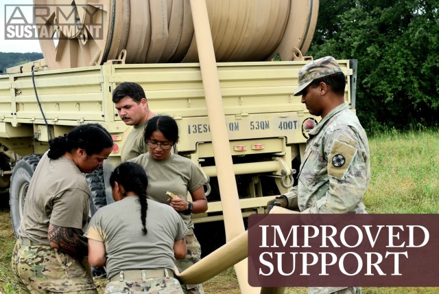 Soldiers from the 61st Quartermaster Battalion, 13th Expeditionary Sustainment Command, pack up the Inland Petroleum Distribution System June 22, that pumped and delivered more than 1 million gallons across 4.3 miles during the Quartermaster Logistics Liquid Exercise at Fort Hood, Texas, held June 7-22. The 61st is the Army’s only battalion with this capability, and this exercise demonstrated that they remain ready to lay a pipeline and distribute fuel in any environment. 