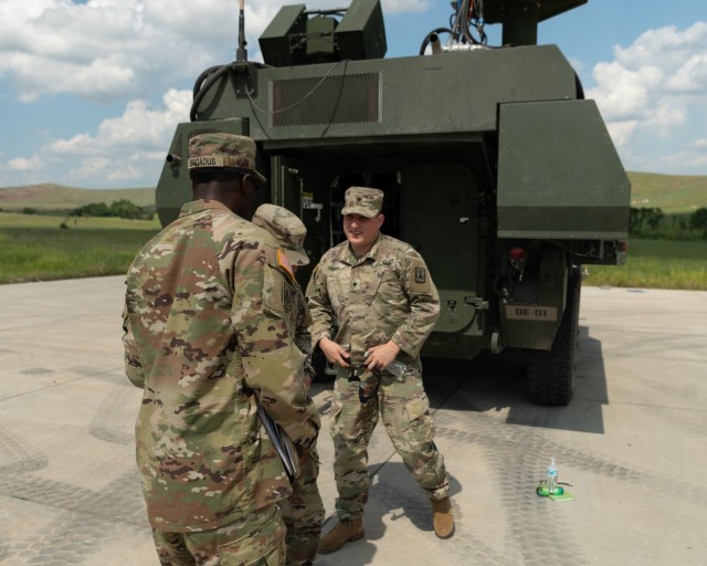 Intended to help protect Divisions and Brigade Combat Teams from UAS and RAM threats, the RCCTO is delivering a platoon of four laser-equipped Strykers by Fiscal Year 2022. The DE M-SHORAD Combat Shoot-Off took place in Fort Sill, Okla. this summer. (Photo by U.S. Army)