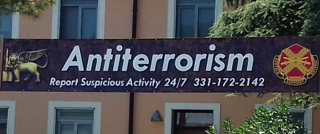 The United States Army Garrison in Italy recognizes the month of August as Antiterrorism Awareness Month.
&#34;See Something, Say Something&#34; is more than the motto for the ongoing antiterrorism campaign. All military and civilian personnel, and their families, should always remain vigilant.