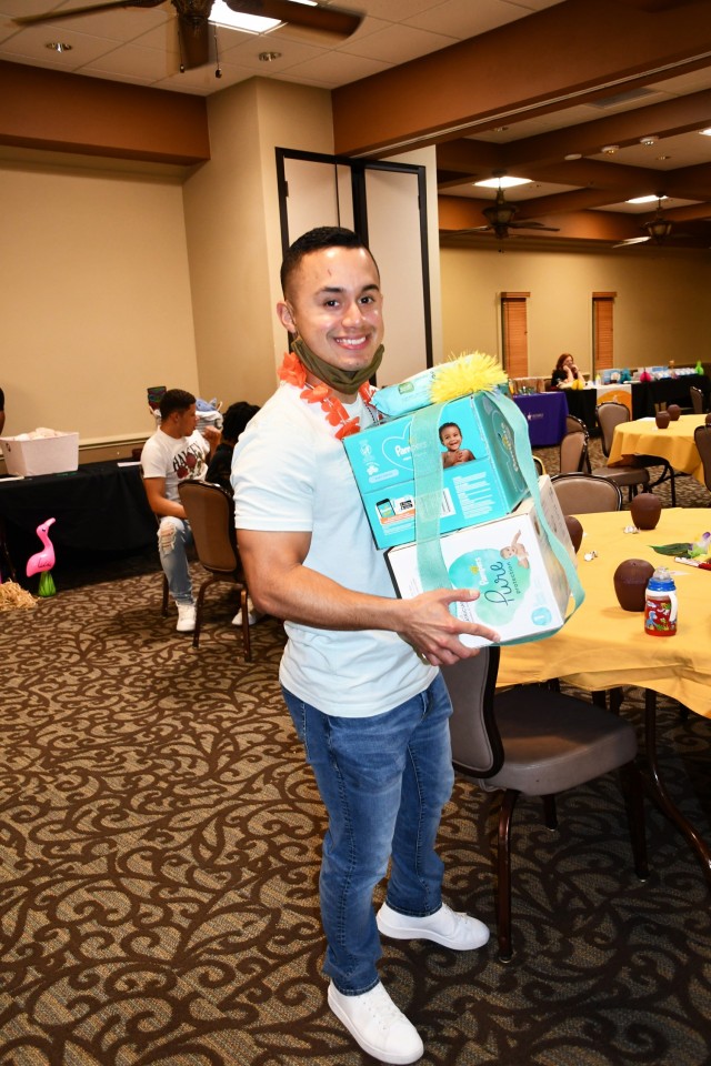 The winner of the diaper poo game was Carlos Maysonet, He won diapers.