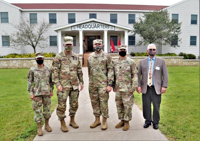 (From left) Brig. Gen. Maria Juarez, deputy commanding general-support with the 88th Readiness Division; the 40th Chief of Staff of the U.S. Army Gen. James McConville; Fort McCoy Garrison Commander Col. Michael Poss; Garrison Deputy Commander Lt....
