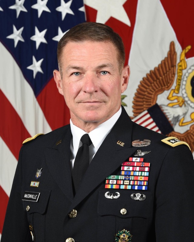 U.S. Army Gen. James C. McConville 40th Chief of Staff of the Army, poses for his official portrait in the Army portrait studio at the Pentagon in Arlington, Va, July 26, 2019.  (U.S. Army photo by William Pratt) 