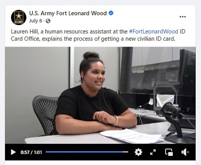 Lauren Hill, a Human Resource assistant who assists customers in the ID card office, was featured in the three videos completed and released in July. They detail a few of the most common reasons people visit and received much praise online.