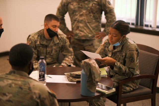 Soldiers engage in lively discussion, provide feedback on SHARP training requirements