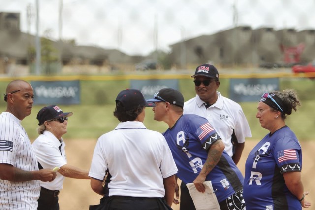 U.S. Air Force Staff Sgt. Megan Hines-Wade, Luke Air Force Base, Arizona, pitches during the 2021 Armed Forces Women’s Softball Championship game Aug. 13 at Fort Campbell.