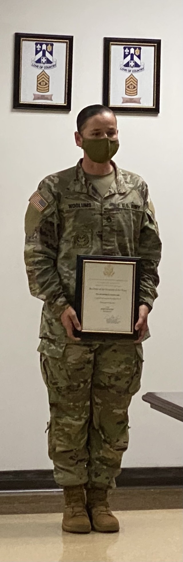 Staff Sgt. Jennifer M. Woolums, assigned to the &#34;Mustang Squadron,&#34; 6th Squadron, 8th Cavalry Regiment, 2nd Armored Brigade Combat Team, 3rd Infantry Division, is the first female infantry drill instructor and first non-infantry military...