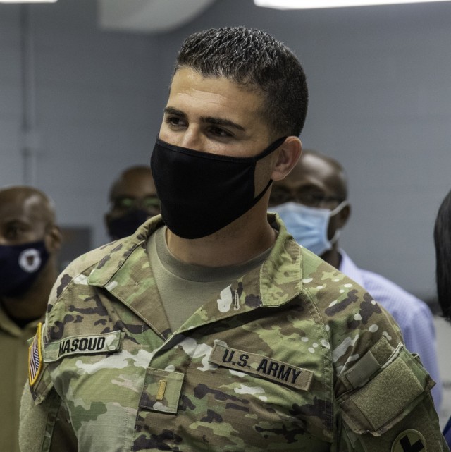 2nd Lt. Fahim Masoud, of Stafford, Virginia, Company D, 766th Brigade Engineer Battalion, based in Bloomington, Illinois, was among members of the Illinois National Guard activated to assist local health departments at mass vaccination sites....