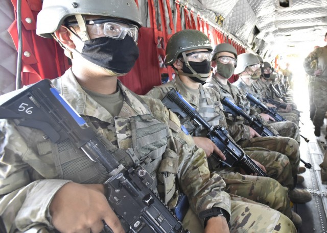 More than 100 Military Police trainees from Company A, 701st Military Police Battalion, were airlifted by CH-47 Chinook helicopters from Forney Airfield Monday morning to begin what’s called the “Forge,” a 96-hour, cumulative field-training...