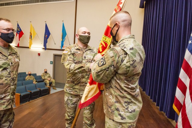The U.S. Army Garrison - Natick officially welcomed Command Sgt. Maj. Thomas Roldan during an assumption of responsibility ceremony held at Natick Soldier Systems Center on August 26, 2021. (U.S. Army Photo by Dave Kamm)