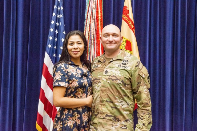 The U.S. Army Garrison - Natick officially welcomed Command Sgt. Maj. Thomas Roldan during an assumption of responsibility ceremony held at Natick Soldier Systems Center on August 26, 2021. (U.S. Army Photo by Dave Kamm)
