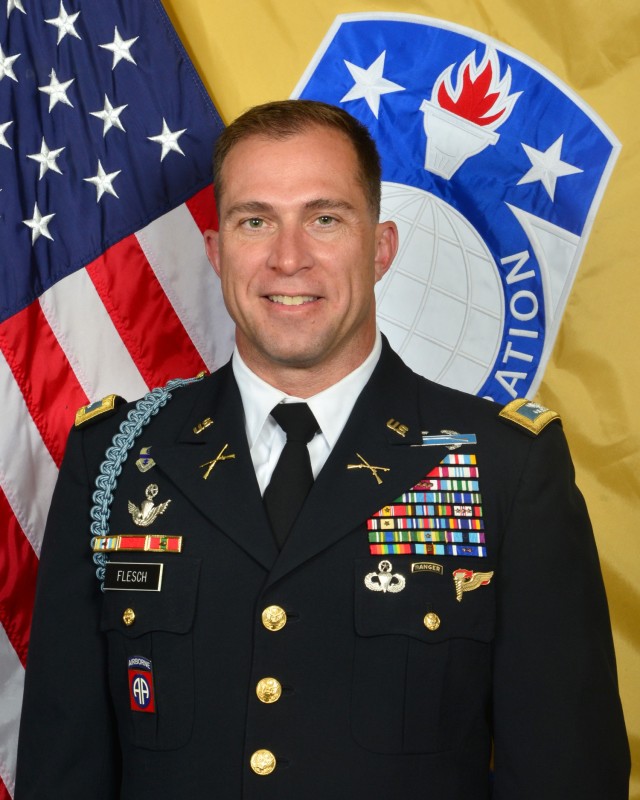COL Eric Flesch, commander of the U.S. Army Security Assistance Training Management Organization since July 2017, will relinquish command June 21 at Fort Bragg, North Carolina.