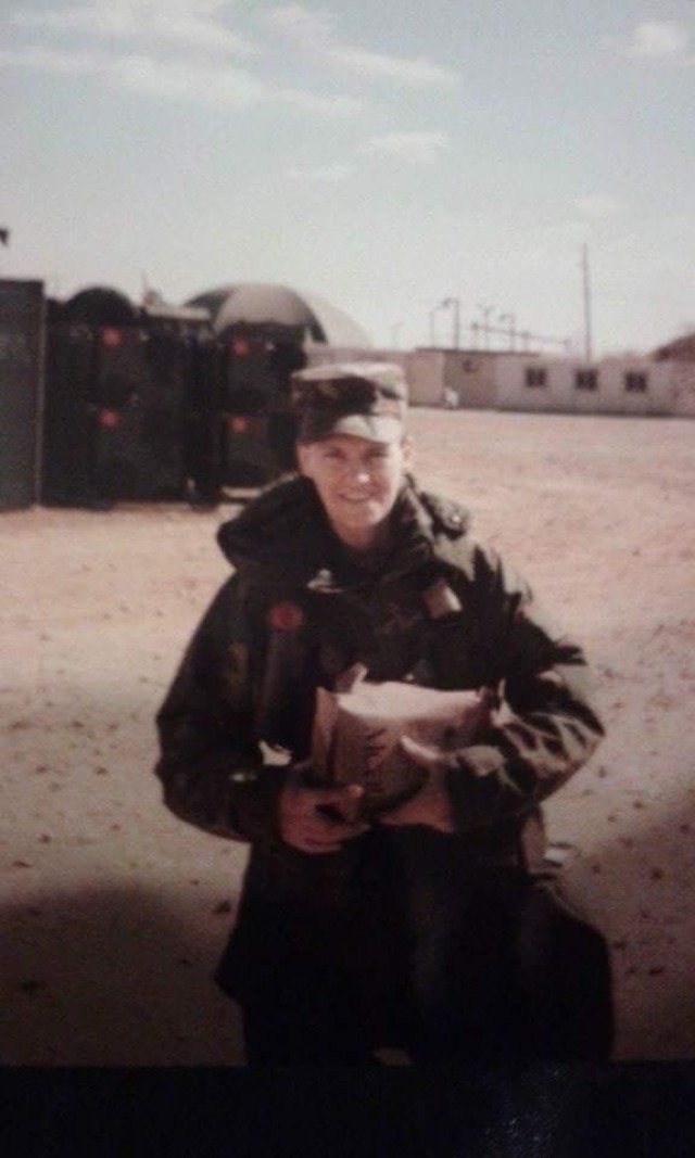 Natalie Clarke-Knight while serving as a U.S. air defense artillery Soldier.