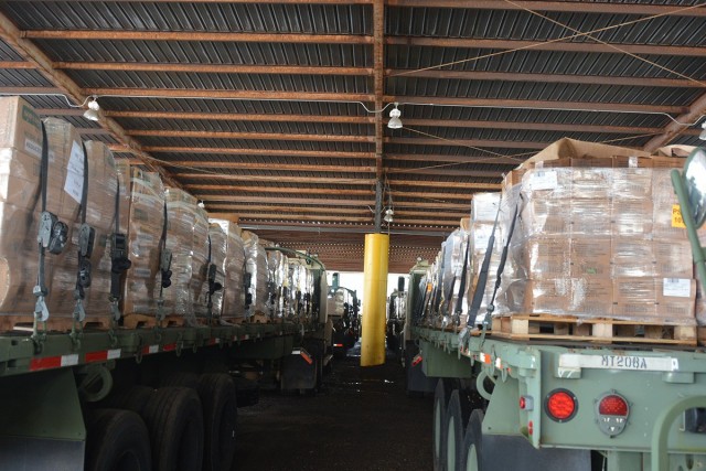LOUISIANA - The Louisiana National Guard prepares to distribute supplies to victims of Hurricane Ida in south Louisiana. More than 5,000 members of the Louisiana Guard were assisting with relief efforts.