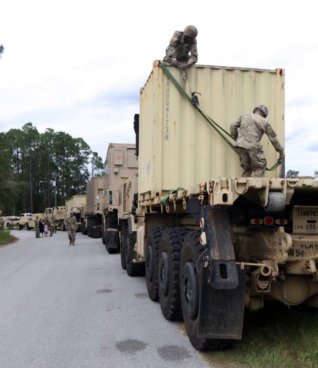 Soldiers in the 396th Composite Truck Company, 87th Division Sustainment Support Battalion, 3rd Division Sustainment Brigade, 3rd Infantry Division, prepare a convoy to go to Ft. Jackson, South Carolina, to provide disaster relief September 16, 2018, following Hurricane Florence. With hurricane season lasting from June until November in Coastal Georgia, it is vital that Soldiers and their families understand evacuation entitlements available to them.