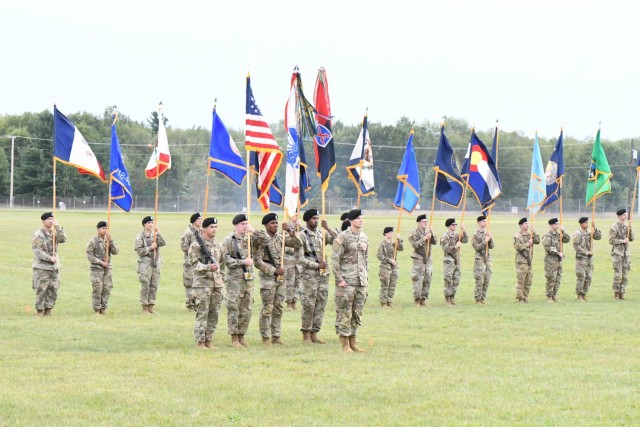 The Fort Drum and North Country communities got a sample of the sights and sounds of 10th Mountain Division (LI) Soldiers, artillery, aircraft and vehicles in action Sept. 1 during a live demonstration on Division Hill. The 30-minute demo traced the history of the 10th Mountain Division from its origin as an elite mountain warfare unit to its current capabilities. Afterward, the Salute to the Nation ceremony presented a roll call of the 50 state and six territory flags in the order they joined the union. (Photo by Mike Strasser, Fort Drum Garrison Public Affairs)