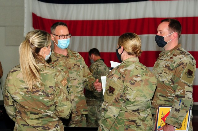 Washington Air National Guardsmen out-process on August 27, 2021 at Camp Murray, Wash.  The Air Guardsmen will deploy to Joint Base McGuire-Dix-Lakehurst, NJ in support of Operation Allies Refuge to help process Afghan evacuees.
...