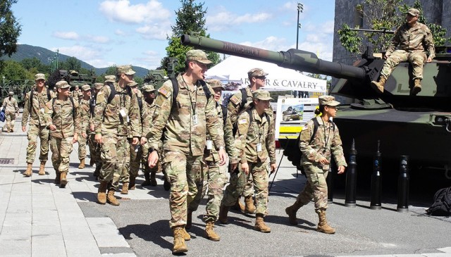Air Defense Artillery (above) and Armor (left) catch the attention of cadets as they observe the displays during Branch Week Tuesday. Branch Week, Tuesday through Saturday, is an annual event designed to give cadets a chance to learn more about...