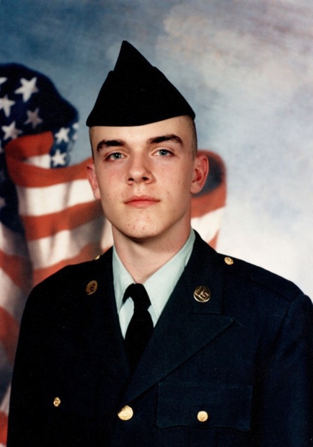 Just 13 months after the terrorist attacks on Sept. 11, 2001, Joseph C. Peters, a senior operations analyst with the U.S. Army Space and Missile Defense Command’s 1st Space Brigade, enlists in the U.S. Army. He left for Basic Combat Training three days after his high school graduation in June 2003. He left active duty as a staff sergeant in March 2015. (Courtesy photo)