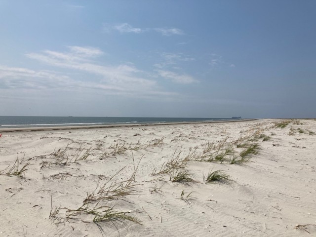 Ship Island, one of the four Mississippi Gulf Coast barrier islands built by the Mobile District Mississippi Coastal Improvement Program (MsCIP) team, stood up to the test as it was hit by Hurricane Ida, as is seen here on Sep. 3, 2021. The...