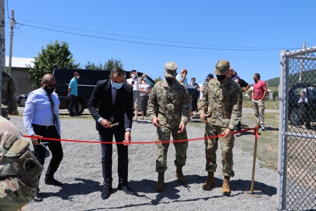 U.S. Army Corps of Engineers Caucasus Project Office Chief Jorge Pachas, Mtskheta Mtianeti Georgain State Representative David Nozadze, Adjutant General of the Georgia National Guard Maj. Gen. Thomas Carden and Maj. Dan Sekula of the Office of...
