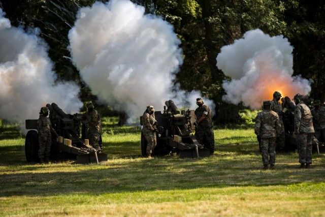 Soldiers fire a 21-gun salute at Rock Island Arsenal, Sept. 10, in memory of those lost during the 9/11 terrorist attacks and in the conflicts that followed.