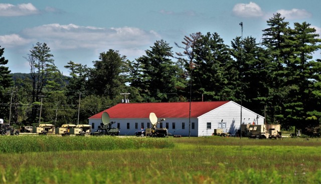 Army Signal Corps troops have an area of Fort McCoy, Wis., set up Aug. 16, 2021, to support communications for the 78th Training Division Combat Support Training Exercise 78-21-04 and for exercise Grecian Firebolt 2021. Soldiers with the 335th...
