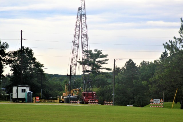 Construction equipment is shown set up at Fort McCoy’s South J Street on Aug. 24, 2021, so a bridge can be repaired on the street. The street is closed from Aug. 23 through Oct. 29, 2021, from South 8th Avenue to South 9th Avenue for...