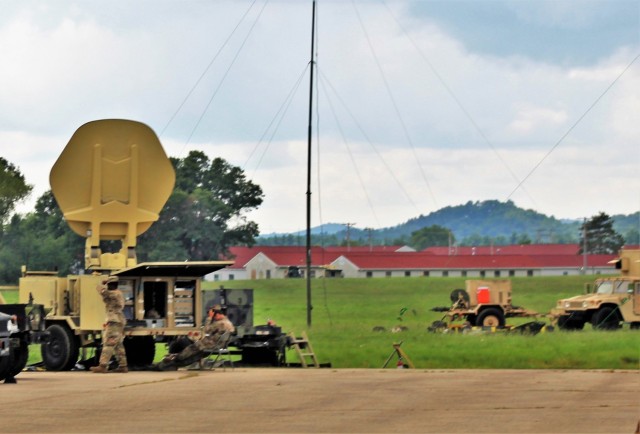 Army Signal Corps troops have an area of Fort McCoy, Wis., set up Aug. 9, 2021, to support communications for the 78th Training Division Combat Support Training Exercise 78-21-04 and for exercise Grecian Firebolt 2021. Soldiers with the 335th...