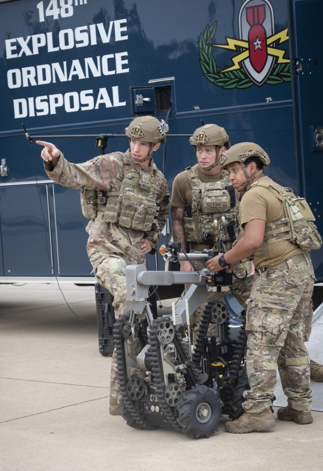 Air National Guard explosive ordnance disposal Airmen complete a training scenario July 28, 2021, at the Fort McCoy (Wis.) Combined Arms Collective Training Facility as part of the Audacious Warrior 2021 exercise. Since 2017, explosive ordnance...