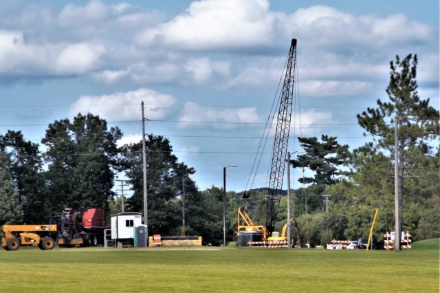 Construction equipment is shown set up at Fort McCoy’s South J Street on Aug. 23, 2021, so a bridge can be repaired on the street. The street is closed from Aug. 23 through Oct. 29, 2021, from South 8th Avenue to South 9th Avenue for...