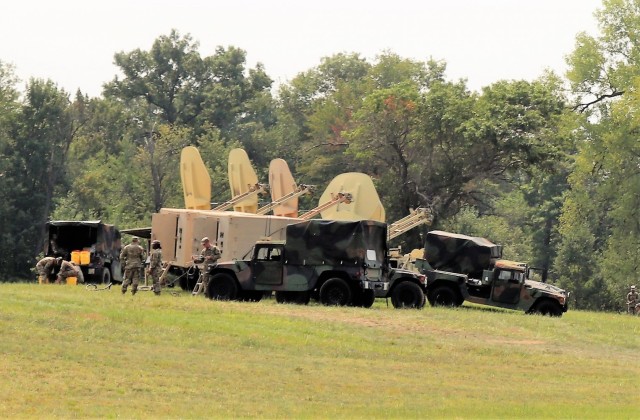Army Signal Corps troops have an area of Fort McCoy, Wis., set up Aug. 4, 2021, to support communications for the 78th Training Division Combat Support Training Exercise 78-21-04 and for exercise Grecian Firebolt 2021. Soldiers with the 335th...