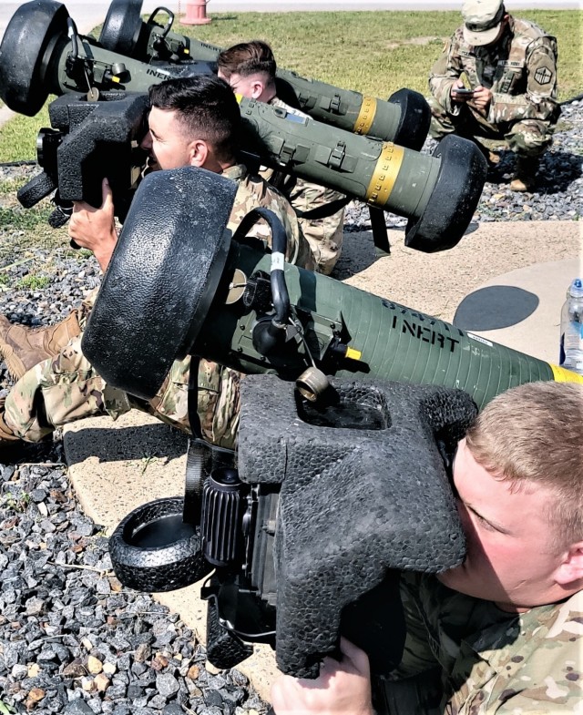Soldiers with two Army Reserve Theater Engineer Commands train on the Javelin Close Combat Weapon System on Aug. 20, 2021, at Fort McCoy. The training was held over a three-day course from Aug. 18-20.  Engineers practiced both indoors and outdoors...