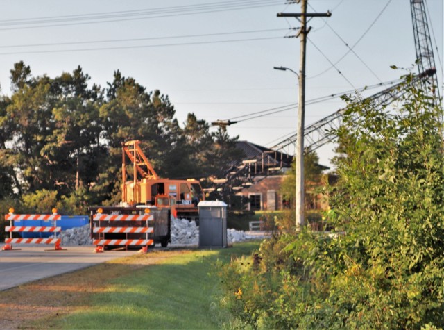 Construction equipment is shown set up at Fort McCoy’s South J Street on Sept. 1, 2021, so a bridge can be repaired on the street. The street is closed from Aug. 23 through Oct. 29, 2021, from South 8th Avenue to South 9th Avenue for...