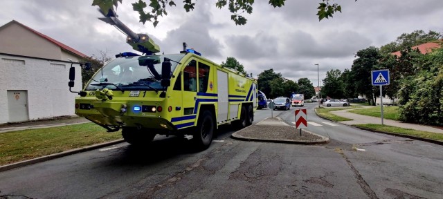 A specialized airfield fire truck from USAG Wiesbaden participated in the First Responders Day parade.