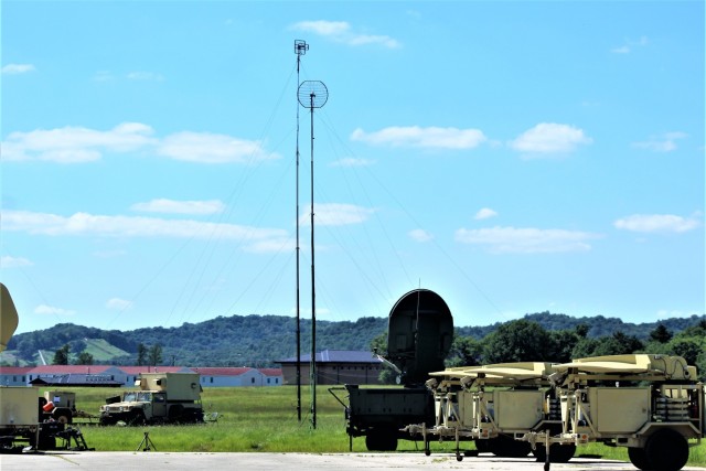 Army Signal Corps troops have an area of Fort McCoy, Wis., set up Aug. 16, 2021, to support communications for the 78th Training Division Combat Support Training Exercise 78-21-04 and for exercise Grecian Firebolt 2021. Soldiers with the 335th...