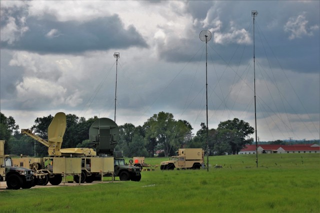 Army Signal Corps troops have an area of Fort McCoy, Wis., set up Aug. 9, 2021, to support communications for the 78th Training Division Combat Support Training Exercise 78-21-04 and for exercise Grecian Firebolt 2021. Soldiers with the 335th...