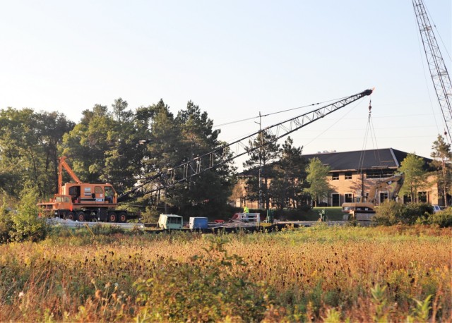 Construction equipment is shown set up at Fort McCoy’s South J Street on Sept. 1, 2021, so a bridge can be repaired on the street. The street is closed from Aug. 23 through Oct. 29, 2021, from South 8th Avenue to South 9th Avenue for...