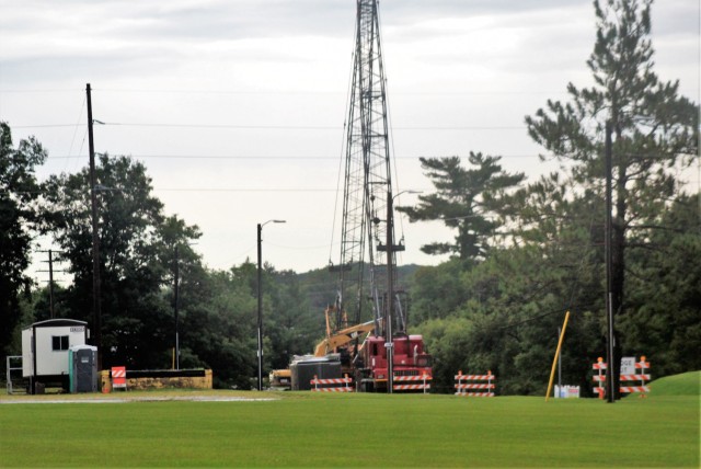 Construction equipment is shown set up at Fort McCoy’s South J Street on Aug. 24, 2021, so a bridge can be repaired on the street. The street is closed from Aug. 23 through Oct. 29, 2021, from South 8th Avenue to South 9th Avenue for...