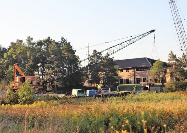 Construction equipment is shown set up at Fort McCoy’s South J Street on Sept. 1, 2021, so a bridge can be repaired on the street. The street is closed from Aug. 23 through Oct. 29, 2021, from South 8th Avenue to South 9th Avenue for...