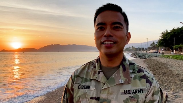 U.S. Army Maj. Melvin Cabebe, 9th Mission Support Command, speaks about his time in Timor-Leste working with the U.S. Embassy, Aug. 5, 2021. Cabebe was instrumental in the successful coordination of Exercise Dalan ba Dame, the first bi-lateral...