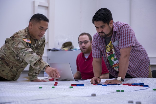 Students practice strategy during hands-on exercises at the Basic Analytic Wargaming Course taught by the Naval Postgraduate School Wargaming Mobile Education Team in Wiesbaden, Germany, Aug. 30 - Sept. 10, 2021. The course is five days long (40 contact hours) and built around hands-on practical exercises coordinated with the sponsoring organization. 