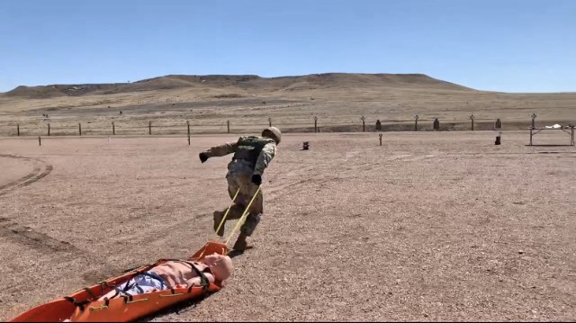 Sgt. Martin Clayton of the 743rd Military Intelligence Battalion completes a challenge at Buckley Space Force Base, Colo., as part of Army Cyber Command's 2021 Best Warrior Competition. Clayton, who was promoted to the rank of sergeant during the...