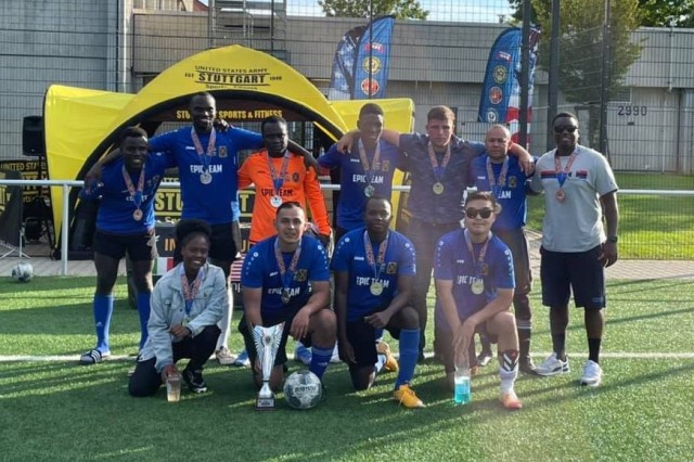 Company E, 5th Battalion, 4th Air Defense Artillery Regiment out of USAG Ansbach took second place in the IMCOM-E unit-level soccer championship held Sept. 17-18 at USAG Stuttgart.