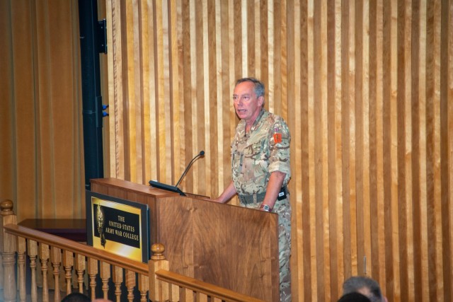 Lt. Gen. Sir Christopher Tickell, U.K. Army Deputy chief of the general staff, addressed the Army War College class of 2022, Aug. 25.
