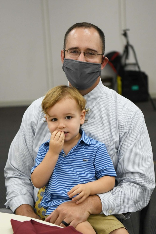 LDP II Graduate William Terry and his son spend some quality time during the LDP II graduation.